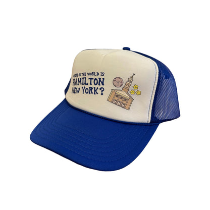 WHERE IN THE WORLD? trucker hat